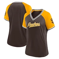 Women's Fanatics Brown San Diego Padres Glitz & Glam League Diva Raglan V-Neck T-Shirt