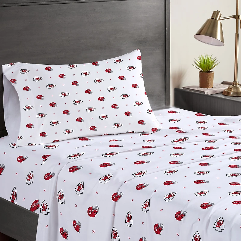 Kansas City Chiefs Three-Piece Twin Sheet Set