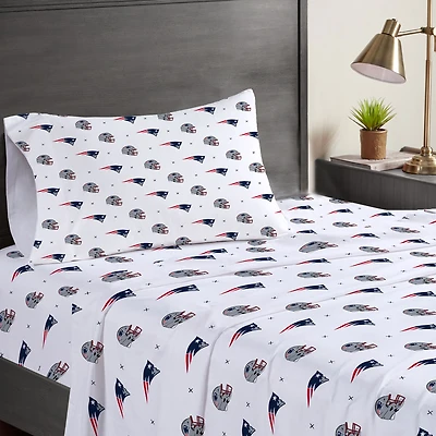 New England Patriots Three-Piece Twin Sheet Set