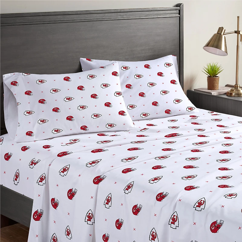 Kansas City Chiefs Four-Piece Queen Sheet Set