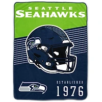 Seattle Seahawks 60" x 80" Helmet Stripes Royal Plush Blanket