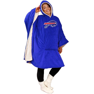 Buffalo Bills 60" x 80" Logo Patch Team Color Bloncho with Sherpa