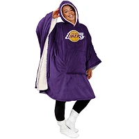 Los Angeles Lakers 60" x 80" Logo Patch Team Color Bloncho with Sherpa