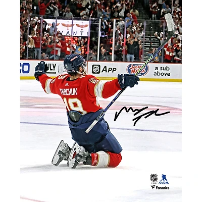 Matthew Tkachuk Florida Panthers Autographed 8" x 10" Eastern Conference Final Game Winning Goal Celebrating Photograph