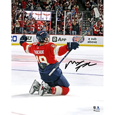 Matthew Tkachuk Florida Panthers Autographed 16" x 20" Eastern Conference Final Game Winning Goal Celebrating Photograph