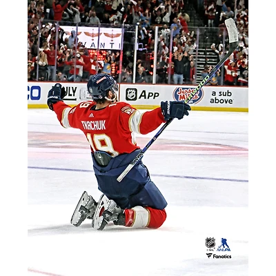 Matthew Tkachuk Florida Panthers Unsigned Eastern Conference Final Game Winning Goal Celebrating Photograph