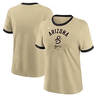 Women's Nike  Gold Arizona Diamondbacks 2024 City Connect Ringer Tri-Blend T-Shirt