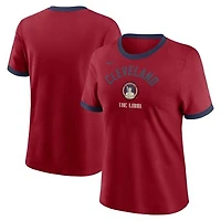 Women's Nike  Red Cleveland Guardians 2024 City Connect Ringer Tri-Blend T-Shirt