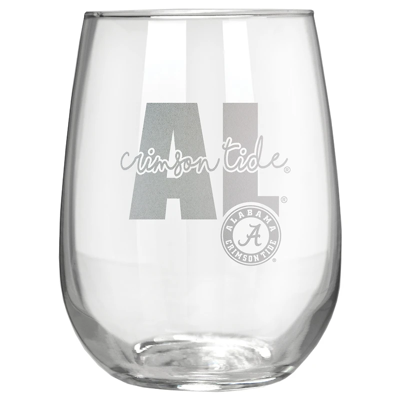 Alabama Crimson Tide Etched 17oz. City Stemless Wine Glass