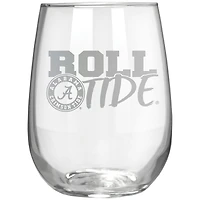 Alabama Crimson Tide Etched 17oz. Rally Cry Stemless Wine Glass