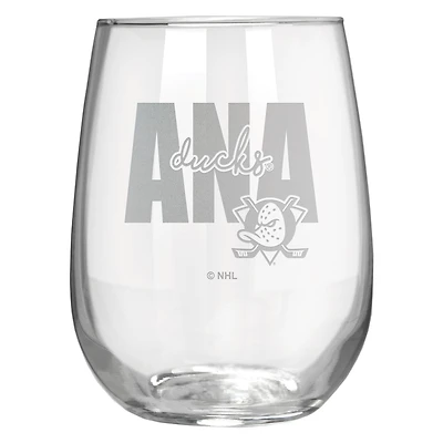 Anaheim Ducks Etched 17oz. City Stemless Wine Glass