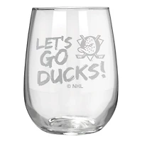 Anaheim Ducks Etched 17oz. Rally Cry Stemless Wine Glass