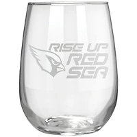 Arizona Cardinals Etched 17oz. Rally Cry Stemless Wine Glass