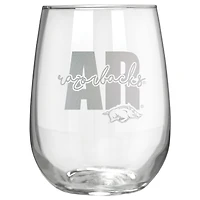 Arkansas Razorbacks Etched 17oz. City Stemless Wine Glass