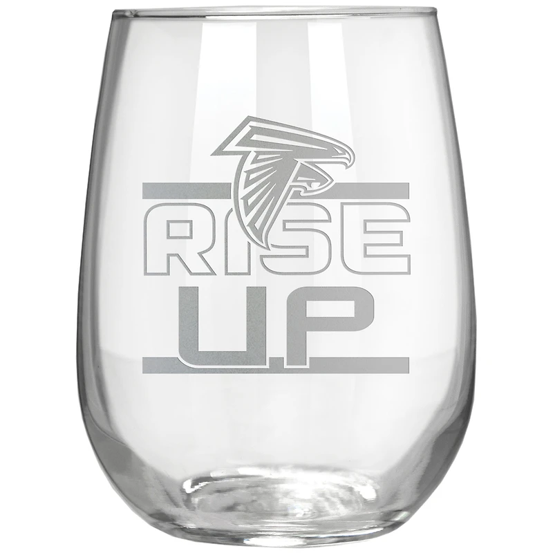 Atlanta Falcons Etched 17oz. Rally Cry Stemless Wine Glass