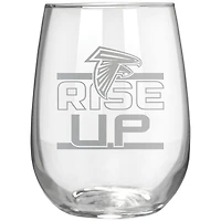 Atlanta Falcons Etched 17oz. Rally Cry Stemless Wine Glass
