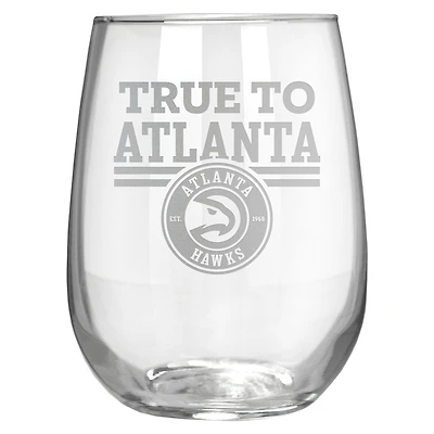 Atlanta Hawks Etched 17oz. Rally Cry Stemless Wine Glass