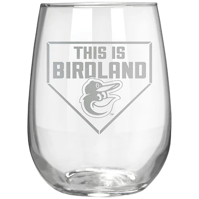 Baltimore Orioles Etched 17oz. Rally Cry Stemless Wine Glass