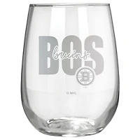 Boston Bruins Etched 17oz. City Stemless Wine Glass