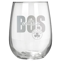 Boston Celtics Etched 17oz. City Stemless Wine Glass
