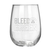 Boston Celtics Etched 17oz. Rally Cry Stemless Wine Glass