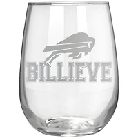 Buffalo Bills Etched 17oz. Rally Cry Stemless Wine Glass