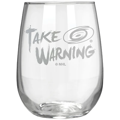 Carolina Hurricanes Etched 17oz. Rally Cry Stemless Wine Glass
