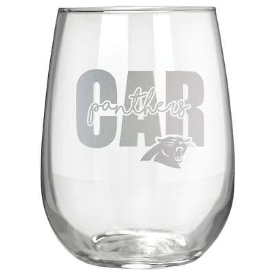Carolina Panthers Etched 17oz. City Stemless Wine Glass