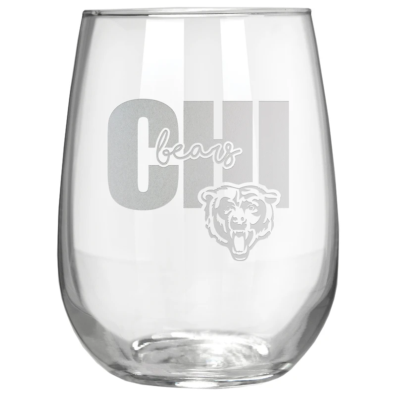 Chicago Bears Etched 17oz. City Stemless Wine Glass