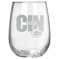 Cincinnati Reds Etched 17oz. City Stemless Wine Glass