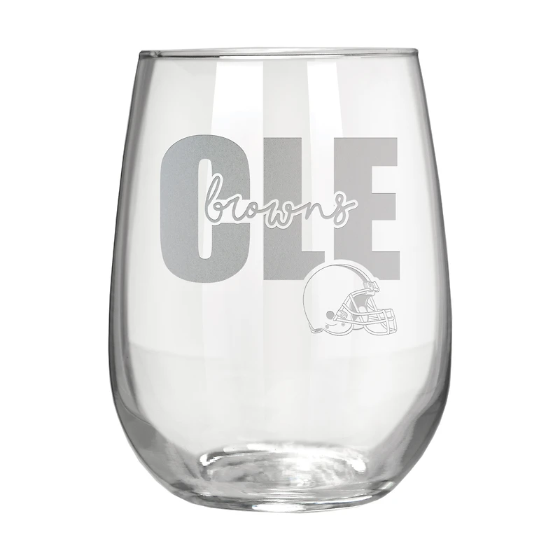 Cleveland Browns Etched 17oz. City Stemless Wine Glass