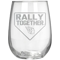 Cleveland Guardians Etched 17oz. Rally Cry Stemless Wine Glass