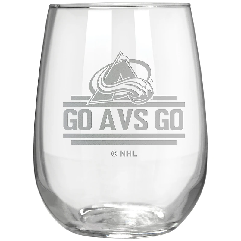 Colorado Avalanche Etched 17oz. Rally Cry Stemless Wine Glass