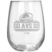Colorado Avalanche Etched 17oz. Rally Cry Stemless Wine Glass