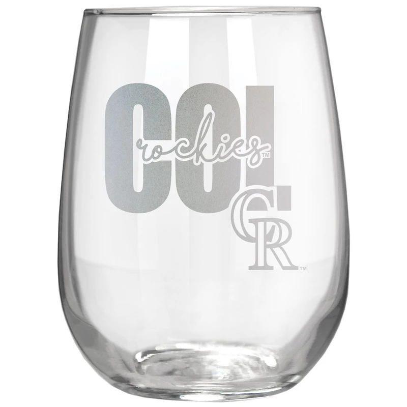 Colorado Rockies Etched 17oz. City Stemless Wine Glass