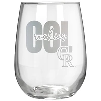 Colorado Rockies Etched 17oz. City Stemless Wine Glass