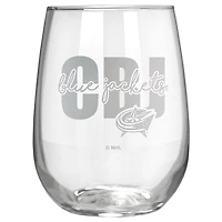 Columbus Blue Jackets Etched 17oz. City Stemless Wine Glass