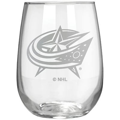 Columbus Blue Jackets Etched 17oz. Rally Cry Stemless Wine Glass