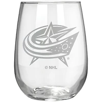 Columbus Blue Jackets Etched 17oz. Rally Cry Stemless Wine Glass