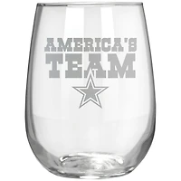 Dallas Cowboys Etched 17oz. Rally Cry Stemless Wine Glass