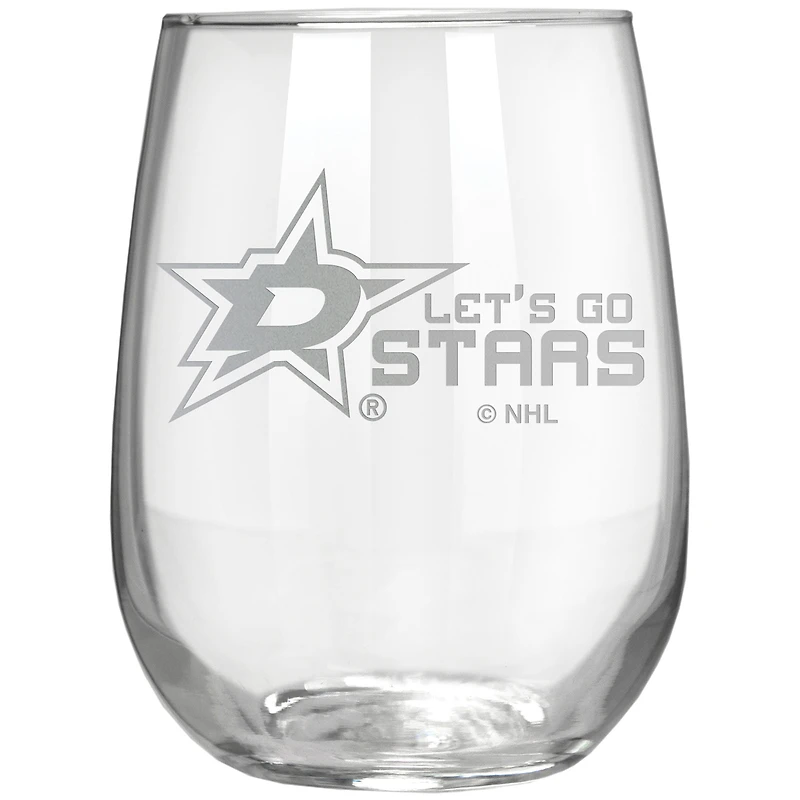 Dallas Stars Etched 17oz. Rally Cry Stemless Wine Glass