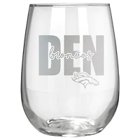 Denver Broncos Etched 17oz. City Stemless Wine Glass