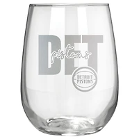 Detroit Pistons Etched 17oz. City Stemless Wine Glass