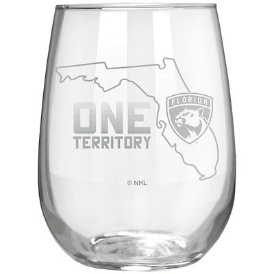 Florida Panthers Etched 17oz. Rally Cry Stemless Wine Glass
