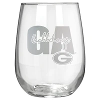 Georgia Bulldogs Etched 17oz. City Stemless Wine Glass