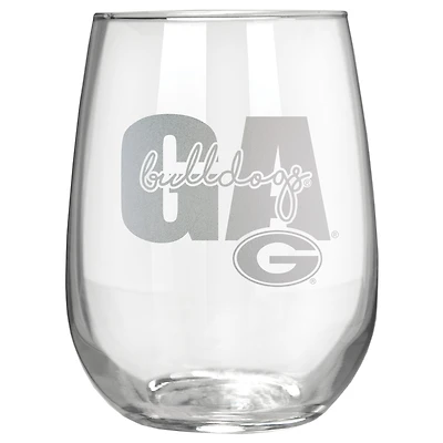 Georgia Bulldogs Etched 17oz. City Stemless Wine Glass