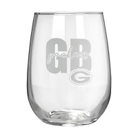Green Bay Packers Etched 17oz. City Stemless Wine Glass