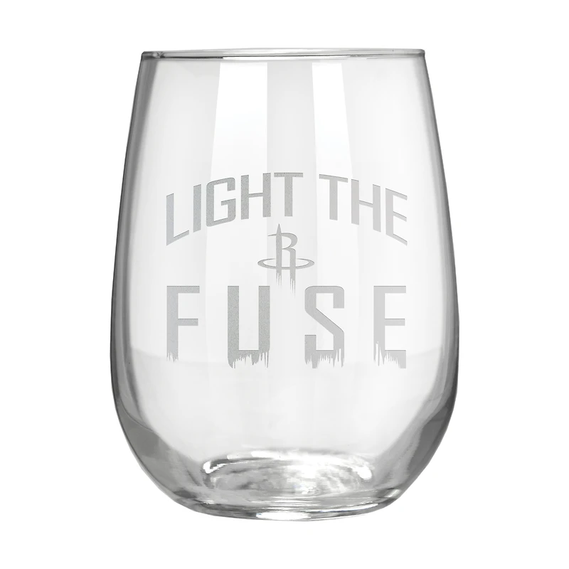 Houston Rockets Etched 17oz. Rally Cry Stemless Wine Glass