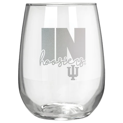 Indiana Hoosiers Etched 17oz. City Stemless Wine Glass