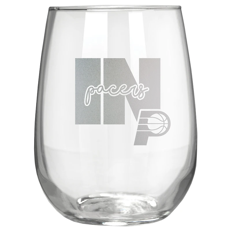 Indiana Pacers Etched 17oz. City Stemless Wine Glass
